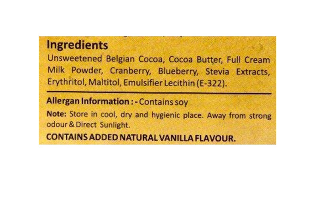 Zevic Stevia Couverture Milk Chocolate - Tropical Berries, Belgian Cocoa   Box  90 grams